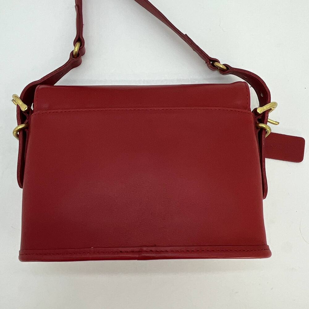 Vintage Coach Equestrian Small Flap Bag 9801 Red USA 1997 - Picture 3 of 10